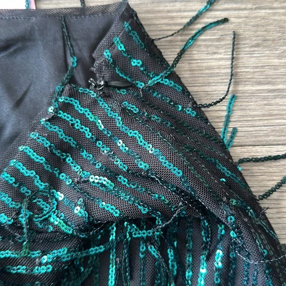 Avec Les Filles Sequins Fringe Size Small Mini Skirt - Picture 9 of 17
